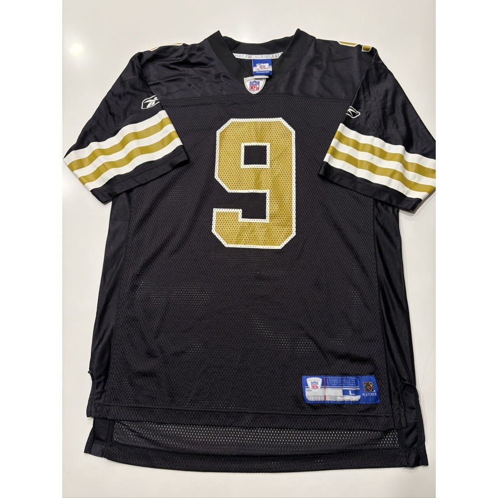 Reebok Drew Brees New Orleans Saints Jersey Mens L Black NFL Football 9